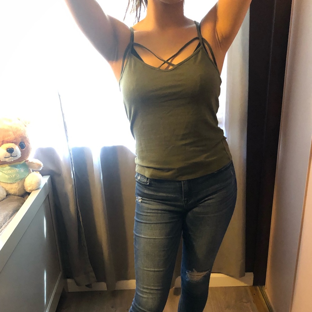 olive green top